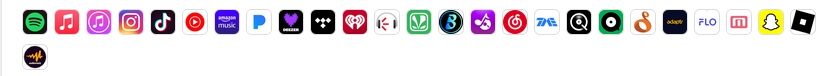 All music platforms shown in the BlueMusicRecords platform lineup